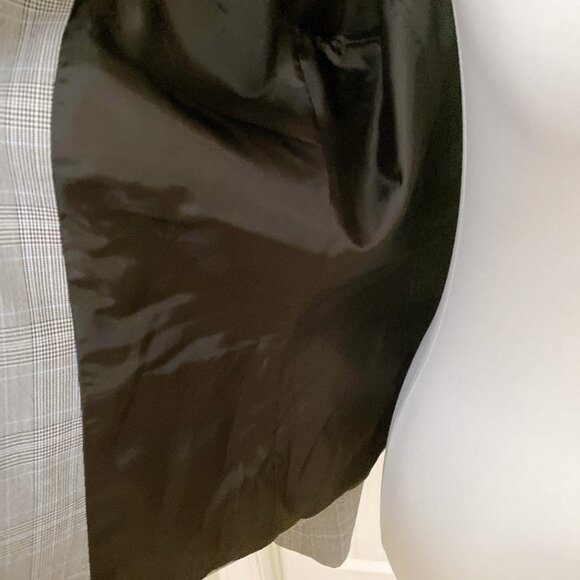 New Zara Women Grey Plaid Flattering Fit Single-Button Blazer Business Jacket - Picture 4 of 6